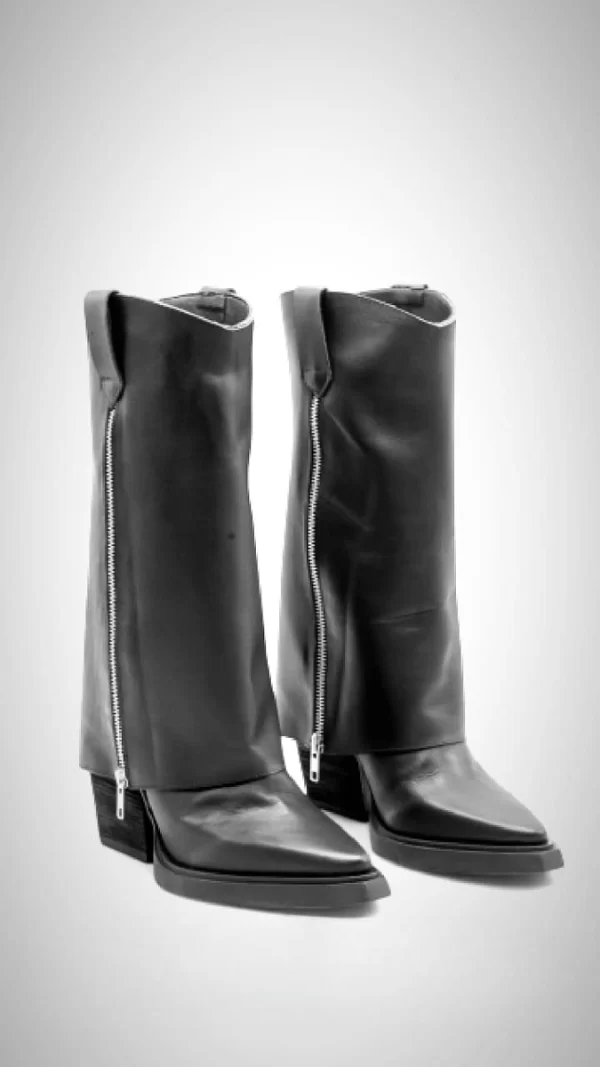 Bota Isabella de cuero vacuno con taco 7 cm